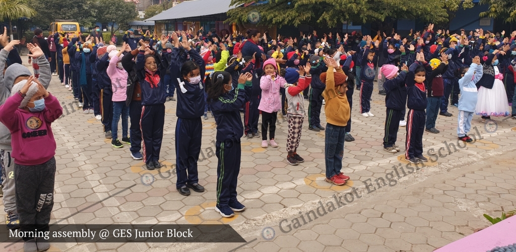 Morning assembly at junior block